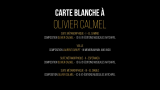 🎶 Carte Blanche à Olivier Calmel @ Le Triton ✨ 
👉 Retrouvez l’intégralité du concert en VOD :
https://vod.letriton.com/content/carte-blanche-a-olivier-calmel
Au programme : 🎻 Suite Métamorphique 🌀
Suite Métamorphique I – El Camino
Veille – Laurent Durupt (In memoriam Min Jung Woo)
Suite Métamorphique II – Esperanza
Suite Métamorphique III – El Diablo
🎻 Anne Le Pape – violon
🎹 Marion Chiron – accordéon
🎻 Benoît Levesque – contrebasse
🎹 Laurent Durupt – piano
💿 Les Improbables – Musique de chambre
🎟️ https://aparte.lnk.to/Les-Improbables-Olivier-Calmel
© & ℗ Éditions Musicales Artchipel
🎬 Réalisation : Eliot Dumont
📹 Cadrage & montage : Noémie Bertrand
🎧 Son : Bastien Boissier
📍 Le Triton
@sacem / @le_cnm 
#OlivierCalmel #LesImprobables #SuiteMetamorphique #Metamorphoses #ElCamino
#Concert #LeTriton #ConcertParis #VOD
#MusiqueDeChambre #ChamberMusic #ClassicalMusic #MusiqueContemporaine
#Creation #Composer
#Violin #Accordion #Piano #Contrebasse
#EvidenceClassics #Artchipel